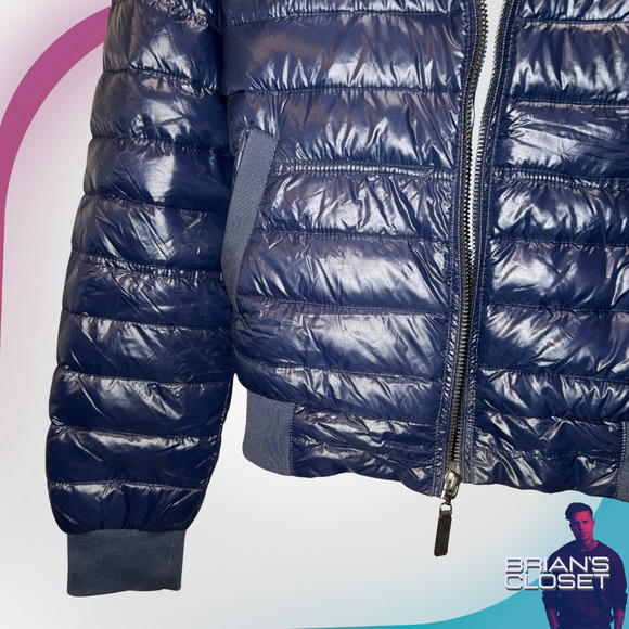 MEMBERS ONLY Men's Puffer Full-Zip Hooded Jacket in Navy - S - Picture 3 of 15